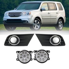 Led Front Bumper Fog Light Lamp Bezel Chrome Trim Set For Honda Pilot 2012-2015 Led Front Bumper Fog Light Lamp Bezel Chrome Trim Set For Honda Pilot 2012-2015