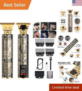 Timbre professionnel de barbe pour hommes sans fil rechargeable LCD Pantoufles capillaires 4