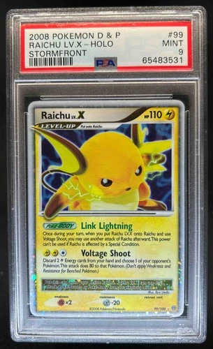 2008 Pokemon Diamond & Pearl Stormfront Raichu LV.X Holo #99/100 PSA 9
