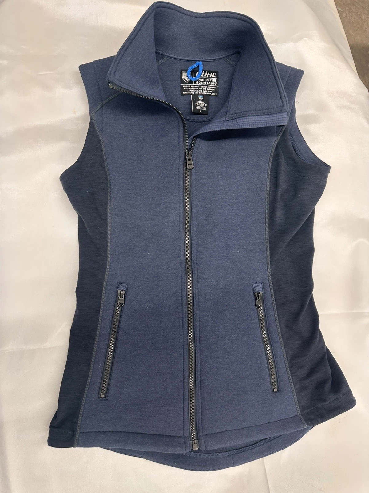 KÜHL Women’s Small Blue Zip Up Performance Vest Stretch Outdoor Hiking