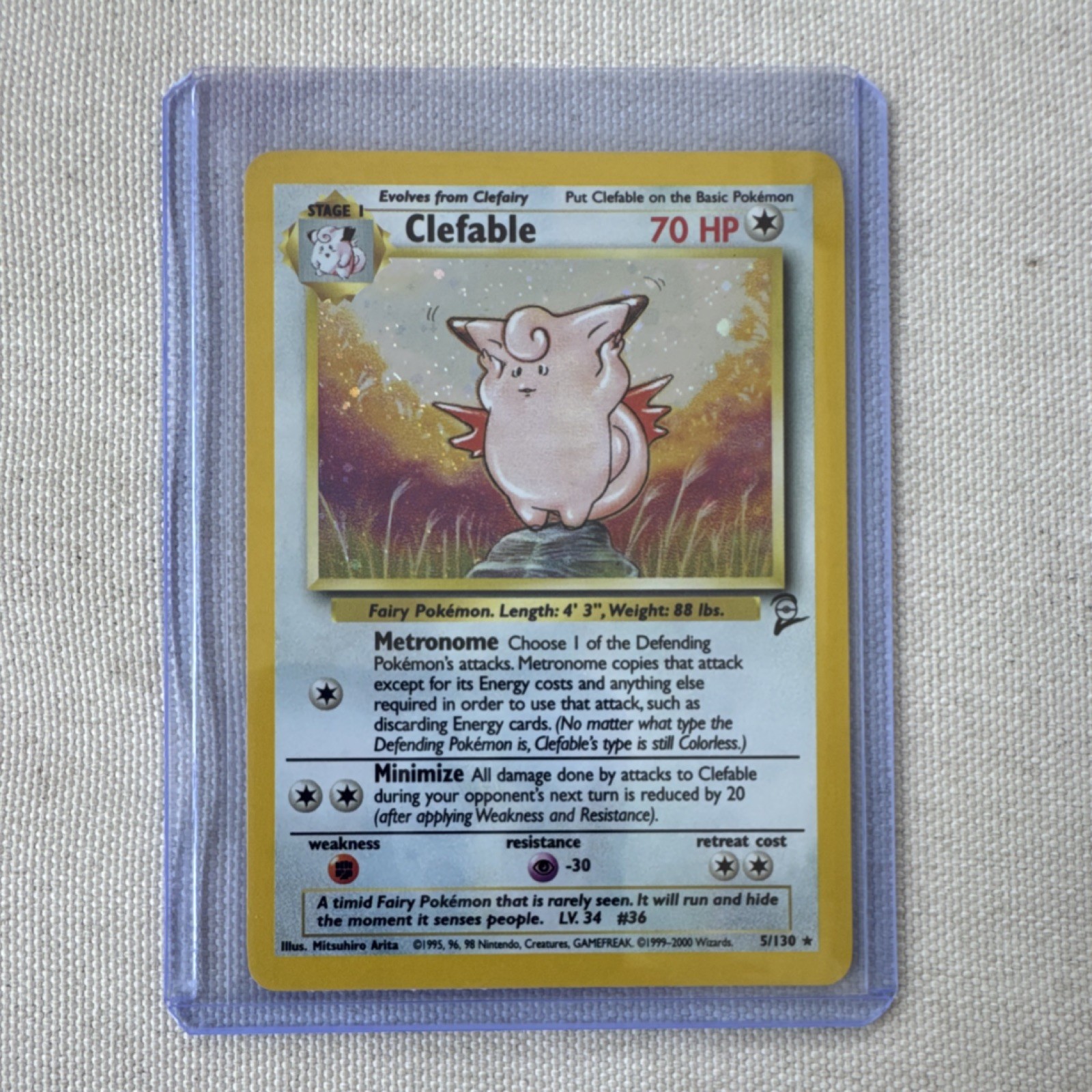 Wizards of the Coast Jungle Clefable Holo Rare Unlimited 1/130 EN 1999 Base II