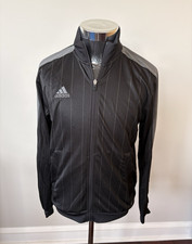 NEW adidas Tiro Men's Full-Zip Track Jacket w/ Pockets Striped Black/Gray S