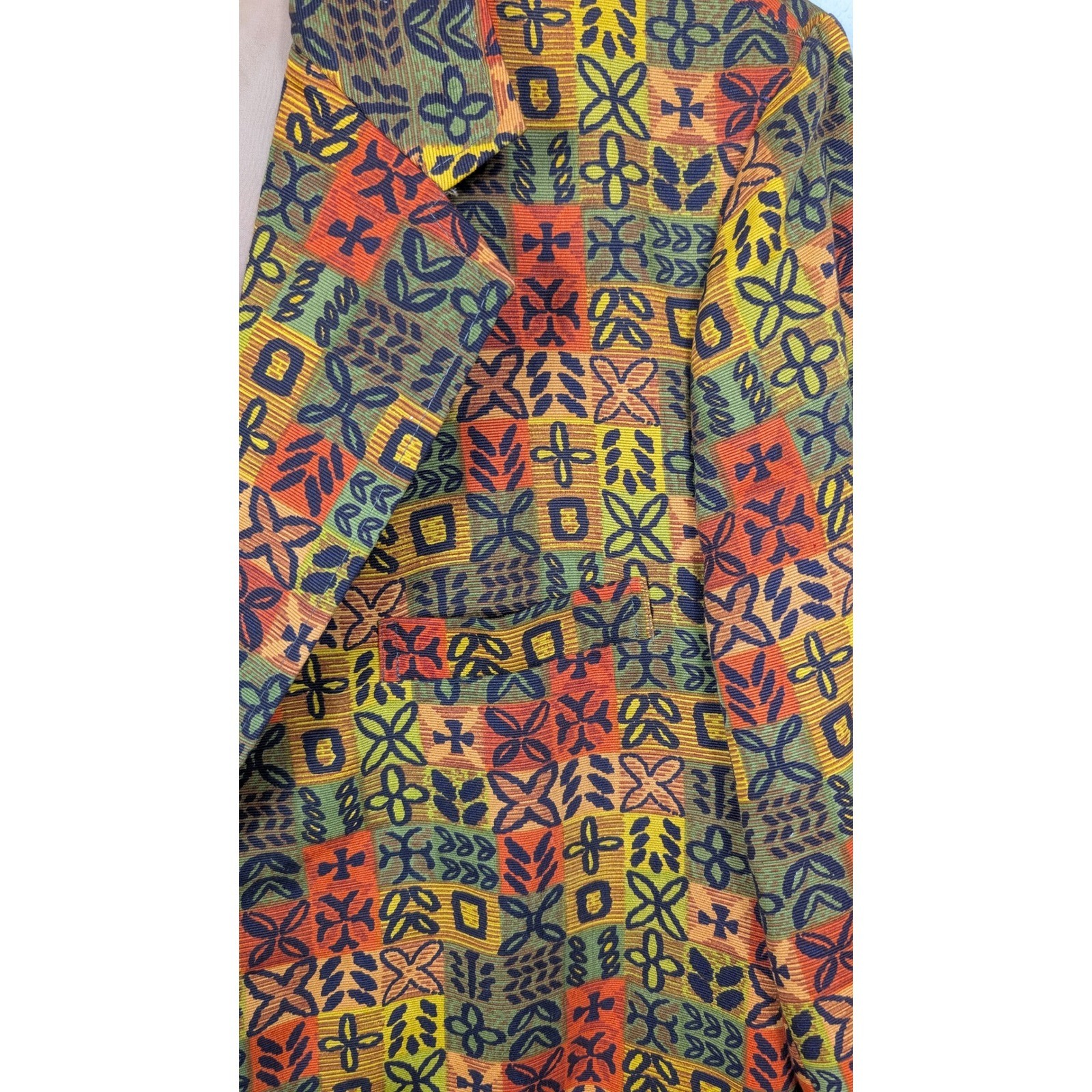 Vintage Sandwich Isles Blazer Jacket Hawaiian Tiki 2 Button Cotton Mens 42R