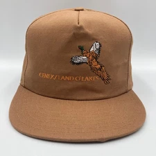 Vintage Cenex Land O Lakes Pheasant Embroidered Tan Snapback Hat Made in USA