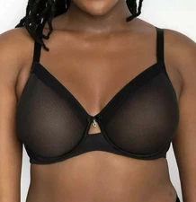 NWOT CURVY COUTURE BLACK  34DDD 40G 42D 44DDD 40G Full Figure UW Mesh Bra 1311
