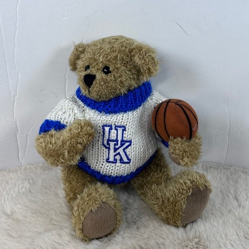 UK LOGO Blue and Brown Stuffed Animal with Basketball