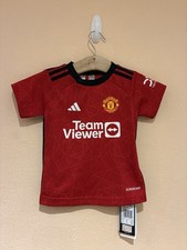 BNWT Adidas Baby Manchester United 2023-2024 Red Home Shirt Age 9-12 Months