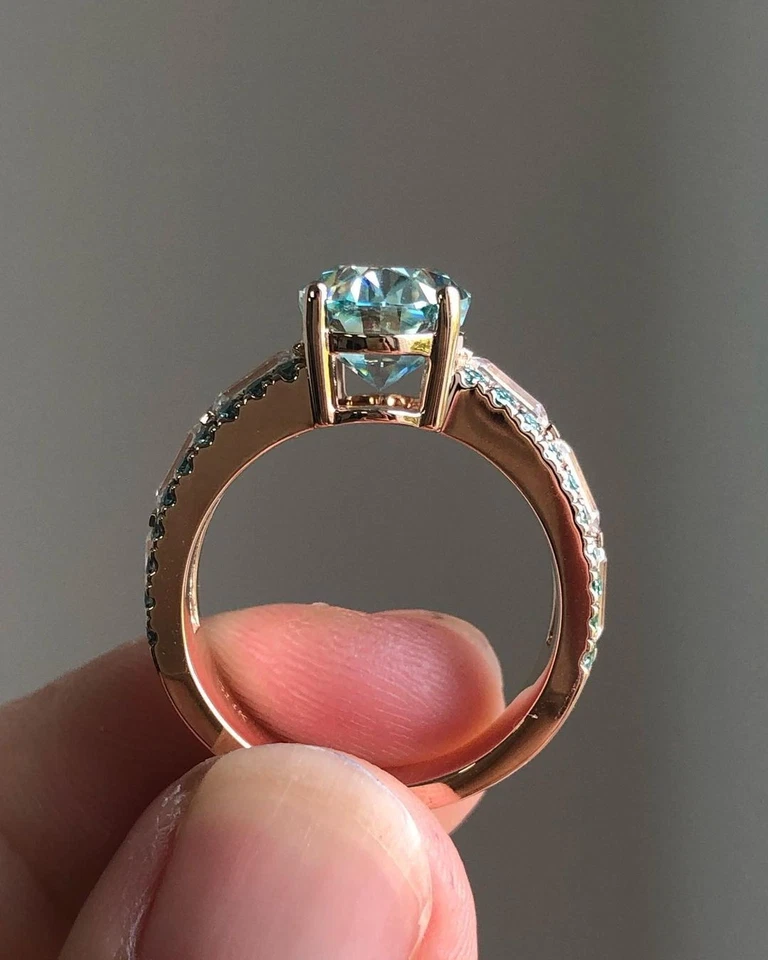 1.75 CT Lab Grown Diamond Ring for Women – Certified Green Oval Cut 14K Gold - Image 4 of 4