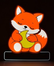 Cute Fox Night Light LED USB Lamp Kids Nursery Bedroom Soft Glow Decor