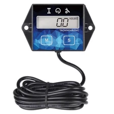 Small Engine Hour Meter, Digital Tachometer, Maintenance Reminder, Battery Re...
