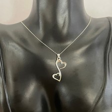 Mother jointed heart Sterling silver necklace