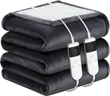 Electric Heated Blanket Queen Size 84''x90'' Soft Flannel  Sherpa Electric