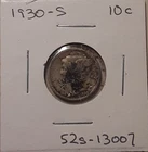 1930-S Mercury Dime 10c US San Francisco Mint 90% Silver (#52s-13007/RBD)
