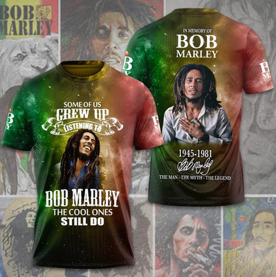 Bob Marley 1945-1981 In Memory Of Bob Marley Signature 3D T-Shirt NG3321