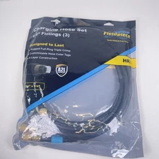 Fieldpiece HR3 Black Open Valve Charging Hose Set, 5 ft.  1/4" x 1/4" Fittings