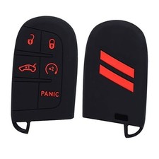 Dodge Key Fob Cover - 5 Button Silicone Case - - Challenger, Charger, Dart, Red