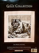 DIMENSIONS GOLD COLLECTION~ The SNOW LEOPARD~ 3835 Cross Stitch Kit ~ NEW SEALED