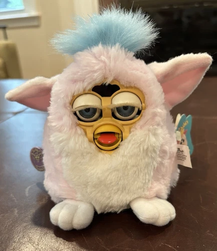 Vintage Working 1999 Furby Pink & Blue, Tiger Elec. TOY Interactive, w/ Tag