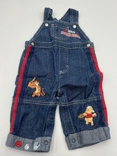 VTG. Y2K Disney Winnie the Pooh Tigger embroidered Denim Overalls 3 6 M Baseball