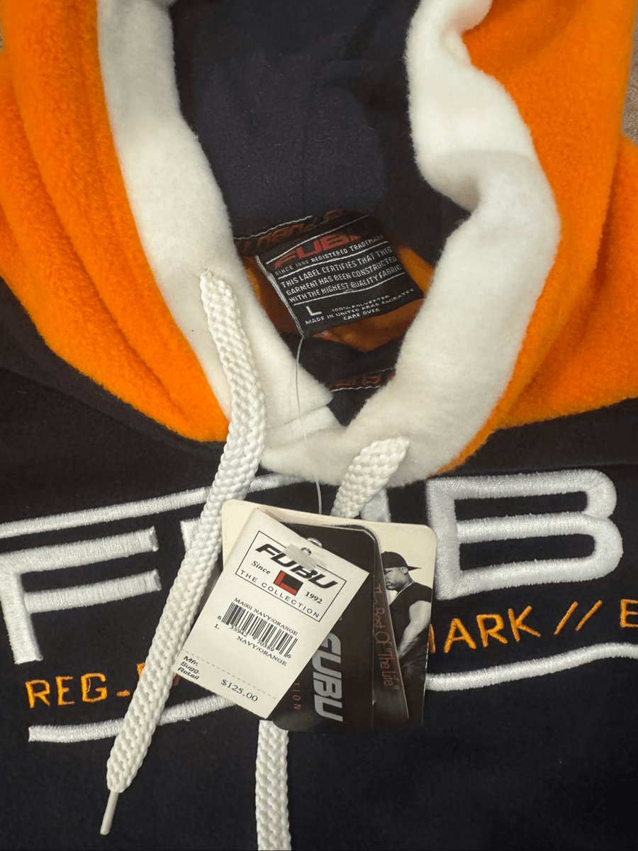Vintage NWT Fubu Fleece Tracksuit Hoodie/Pants Set Men's L Blue