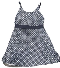Zando~ Women's ~Retro Grey Geometric Printed ~Tankini~ Swim Top S