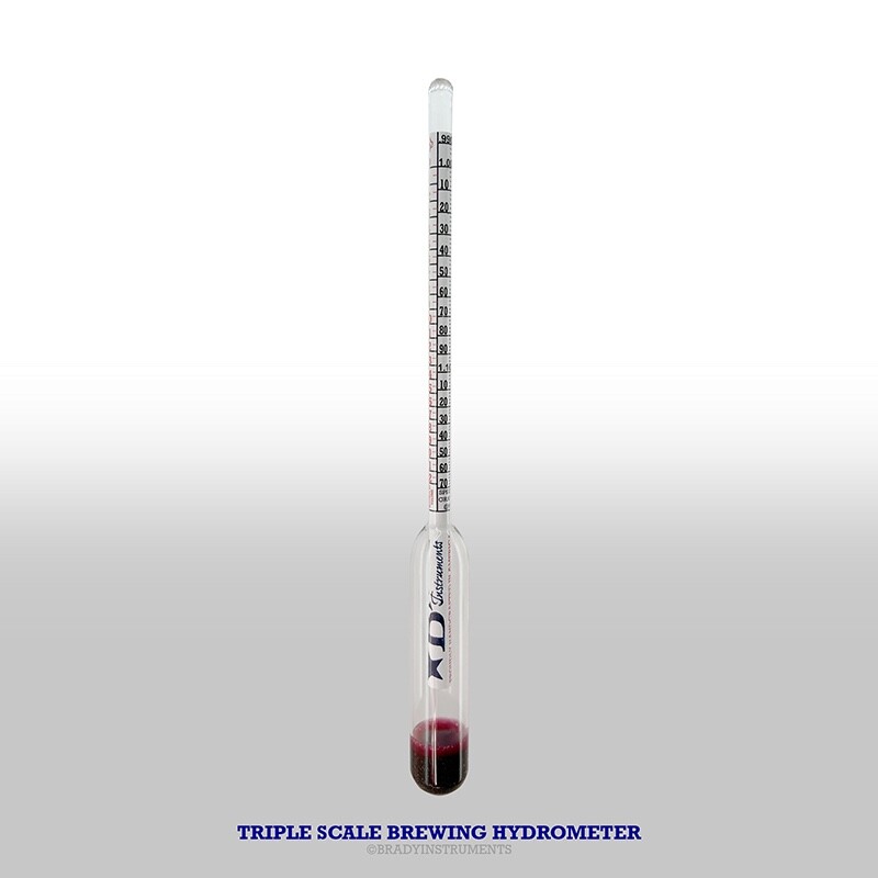 Full Color Triple Scale Hydrometer Beer Wine Mead Ale Brewing Making Brewers USA