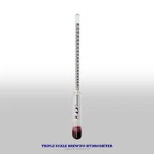 Full Color Triple Scale Hydrometer Beer Wine Mead Ale Brewing Making Brewers USA