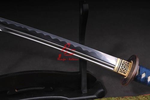 Wakizashi FullTang Japan Katana Sword 28" Blade Unokubi-Zukuri 9260 Spring Steel - Picture 5 of 12