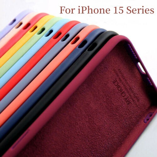 For iPhone 15 14 Pro Max 13 12 11 XS MAX XR iquid Silicone Soft Phone Case Cover - Afbeelding 1 van 24