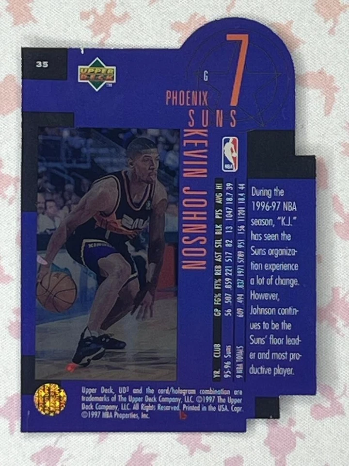 1996-97 Upper Deck UD3 Star Focus Kevin Johnson #35 Diecut - Image 2 of 2