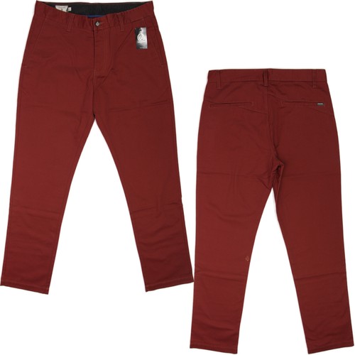 VOLCOM Vmonty burnt red twill Pants- 28- NEW- skateboard/surf lightweight chinos - Imagen 2 de 5