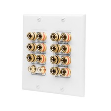7.1 Home Theater Decora Wall Plate 2 Gang Banana Post for 7 Speakers  Sub Out