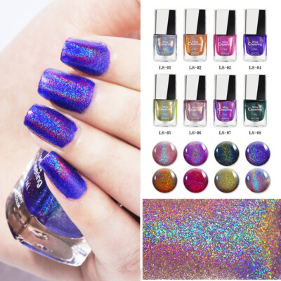 7ml Holographicss Nail Polish Laser Nail Art Glitter Varnish Chameleon Effect