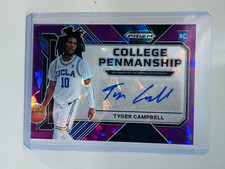 2023 Panini Prizm Draft Tyger Campell RC College Penmanship Purple Ice #59/99