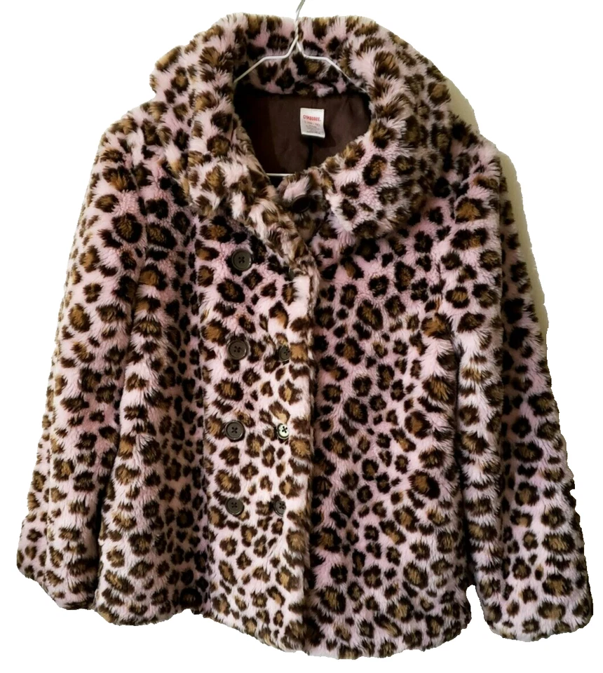 Gymboree Faux Fur Pink & Brown Leopard Size Large 10 - 12 - Image 2 of 4