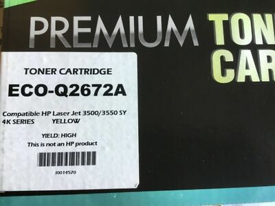 Premium Compatible for HP Q2672A Yellow Toner Cartridge for LaserJet 3500 3550