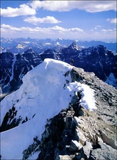 1997 Vintage Print Rockies Mount Temple Top Ridge Peak Mountain Alberta Canada