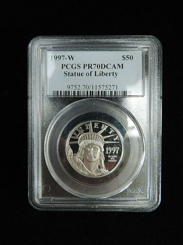 1997-W Statue of Liberty 1/2 oz Platinum Coin $50 PCGS PR70DCAM High Graded Coin - Picture 1 of 12