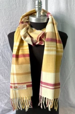 New 100% Cashmere Scarf Warm Wool Wrap Plaid Mustard / Camel / Plum / Cream