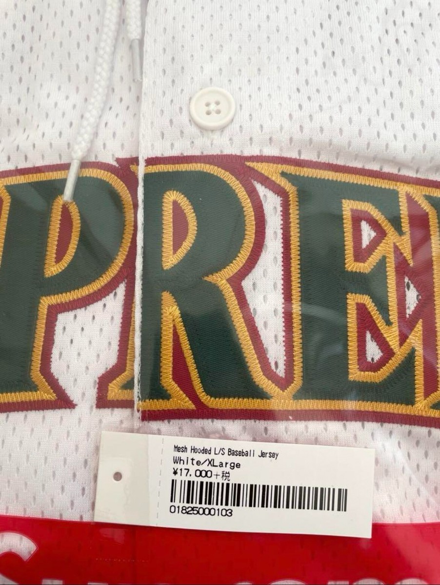 20SS Supreme Mesh Hooded L/S Baseball Jersey White XL | eBay 20SS Supreme Mesh Hooded L/S Baseball Jersey White XL | eBay