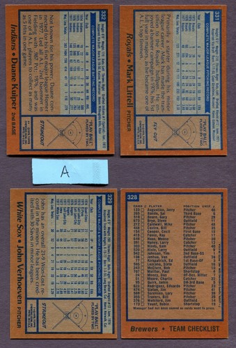 1978 Topps Baseball #295-500  You Pick  Complete Your Set   $2.00 Minimum Order - Picture 74 of 390