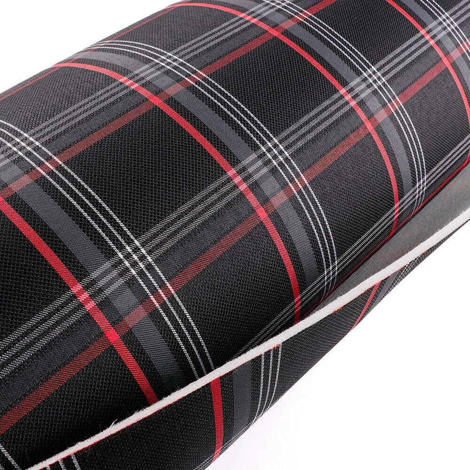 Tela de tapicería interior a cuadros negra tela de asiento de auto para MK7 VW Golf GTI # rojo Foto 4 de 4