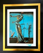 SALVADOR DALI | Vintage 1970 Signed | Framed Offset Lithograph in New Frame $