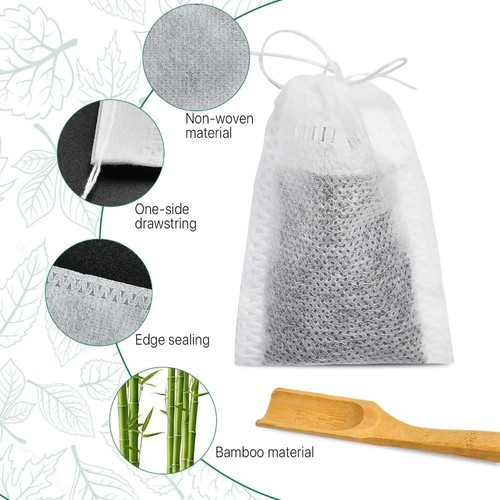 Drawstring Filter Bags Food Grade Spice Filters Teabags New Tea Infuser - Picture 4 of 16