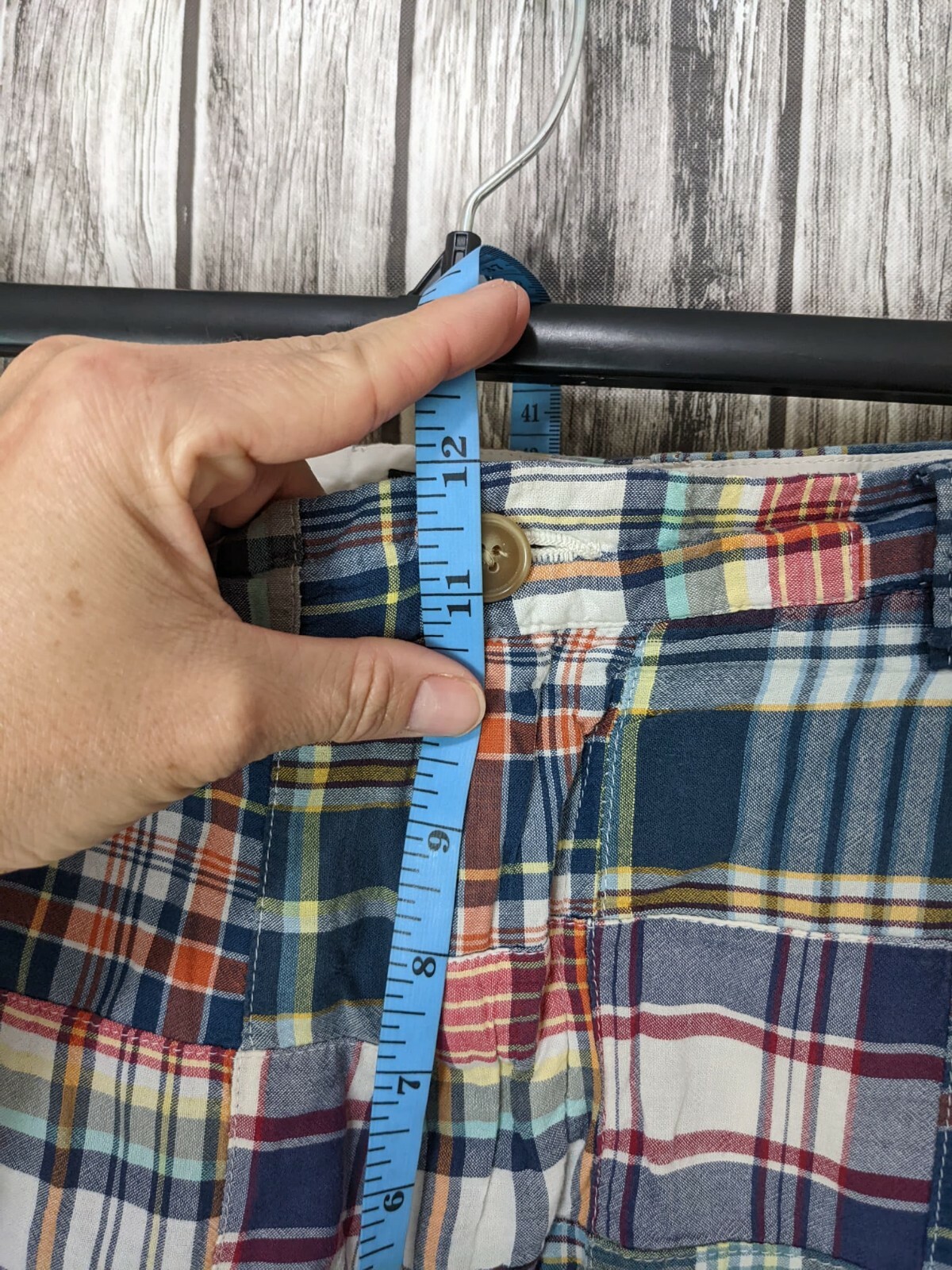 Men's Blue Multicolored J.Crew Patchwork Flat Fro… - image 10