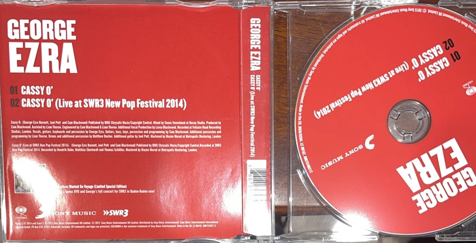 GEORGE EZRA - CASSY O'  CD SINGLE Live At SWR3 New Pop Festival 2014 Foto 2 de 2