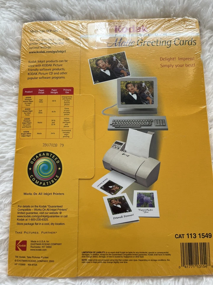Kodak Premium Matte Half-Fold Greeting Cards 20 Cards and Envelope, Inkjet - Image 2 of 2