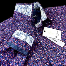 Robert Graham Geometric Abstract Vibrant Paisley Colorful Sport Shirt 2XL