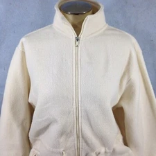 Sostanza Womens White Cotton Jacket Pockets With Zip Front  Size Medium