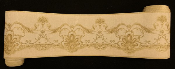 7681-24-) Satin Tapeten BordüRe Borte 5M X Ca. 13,3Cm Beige Mit Satinglanz-image